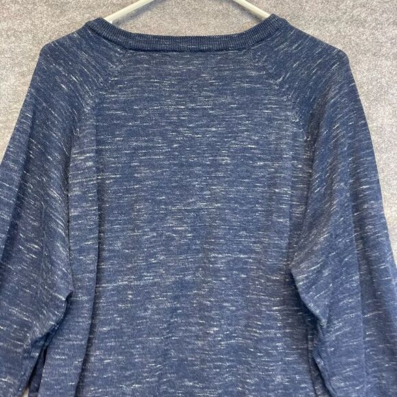 MUTUAL WEAVE Sweater Men's XL Heathered Blue Raglan Sleeve Crew Neck Pullover - Picture 10 of 11